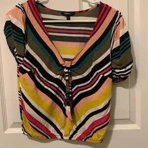 Express Rainbow print Crop Top Size Medium